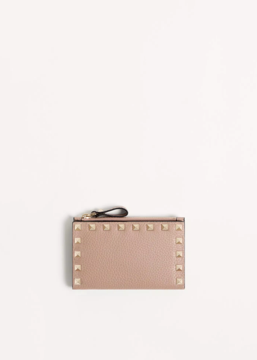 Rockstud Grainy Calfskin With Zipper 