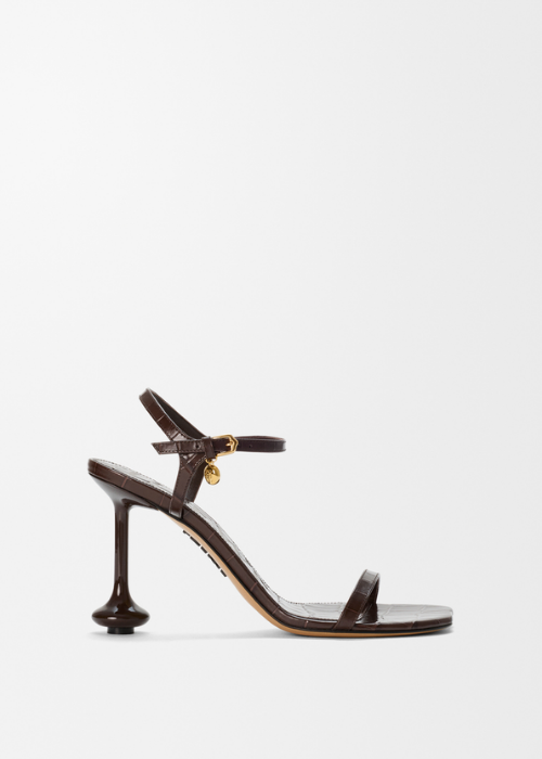 LOEWE Toy Sandal in Croc-Embossed Calfskin