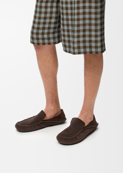 LOEWE Rambla Driving Loafers in Suede Calfskin