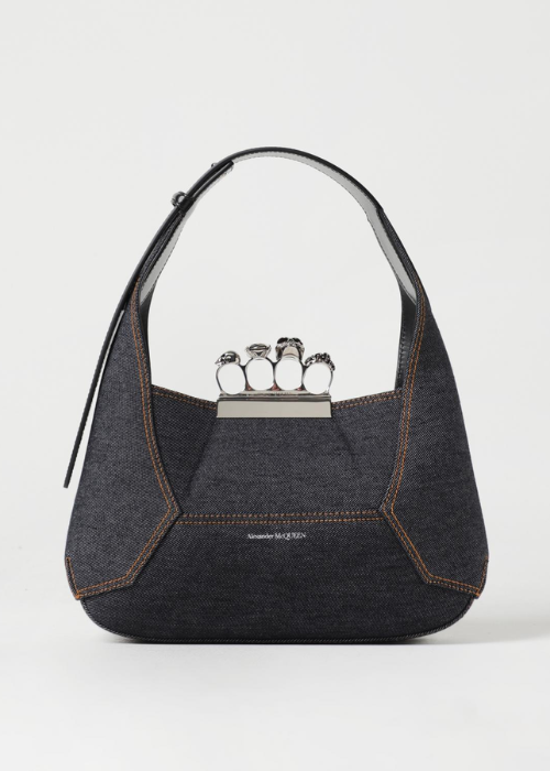 The Jewelled Denim Shoulder Bag | Alexander McQueen