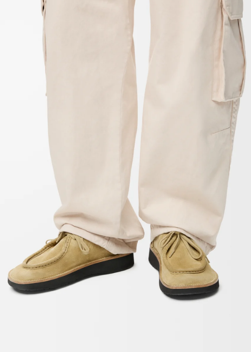 LOEWE Faro Lace-Up Shoes in Suede Calfskin 