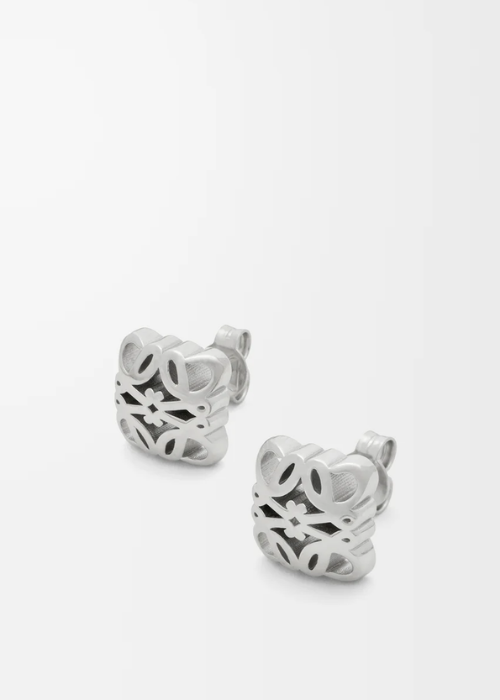 Loewe Anagram Bombé Stud Earrings in Sterling Silver
