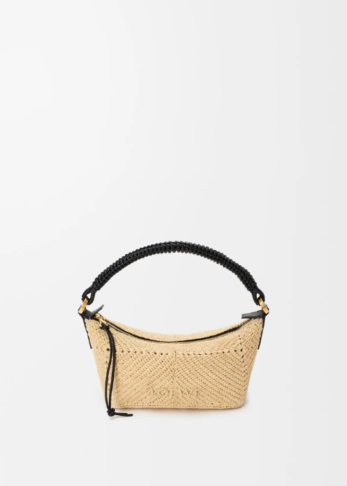 LOEWE Cala Mini Bag in Classic Calfskin and Raffia 