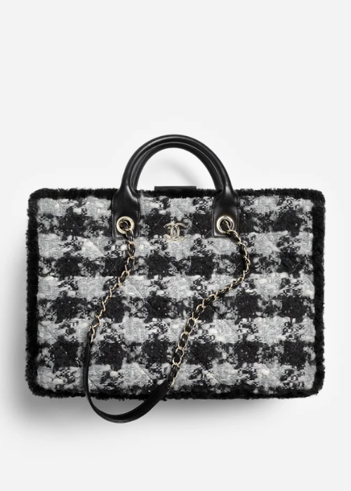 Shopper, Tweed, lammfell