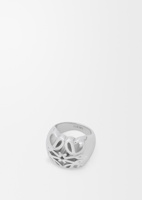  Loewe Anagram Bombé Signet Ring in Sterling Silver