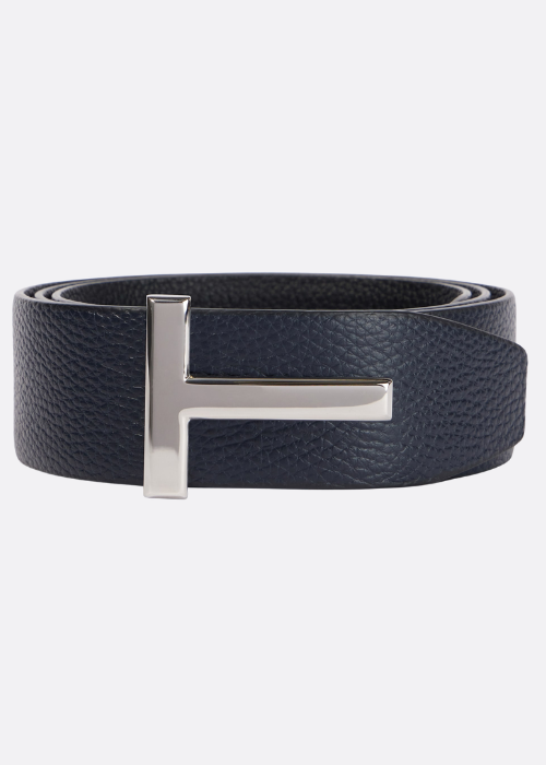 T-Grain Leather & Smooth Leather Reversible Belt