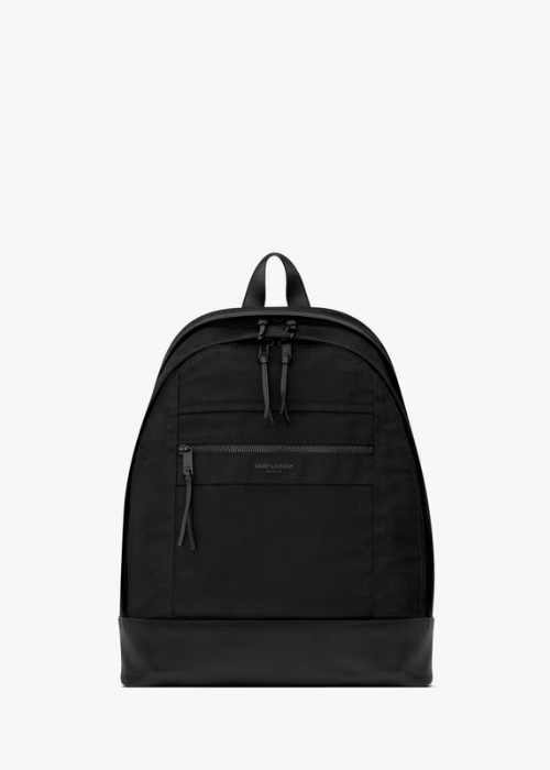CITY backpack in nylon canvas and leather