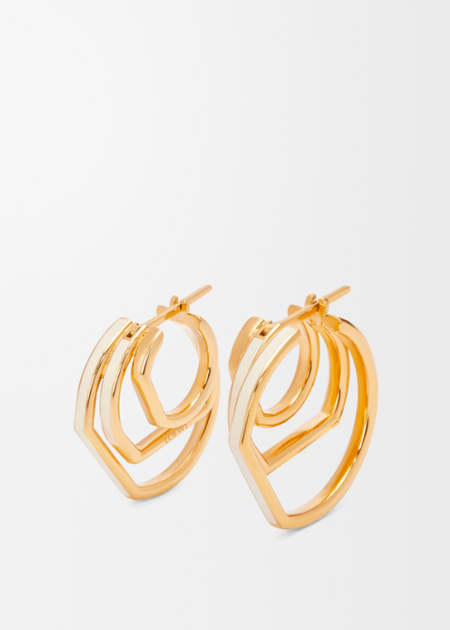 Loewe Stacked Hoop Earrings in Sterling Silver and Enamel