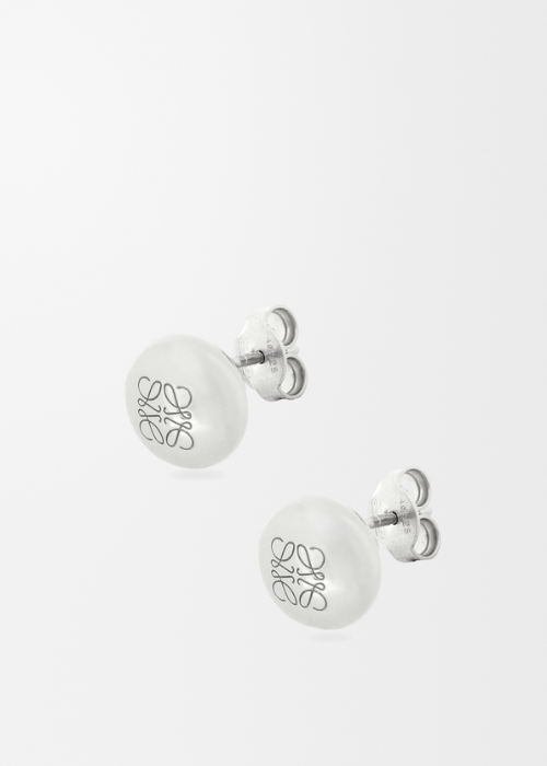 Loewe Anagram Pebble Stud Earrings in Sterling Silver
