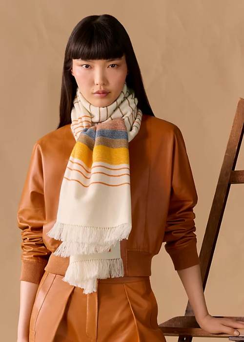 Haut Plateau stole - Grey | Hermès