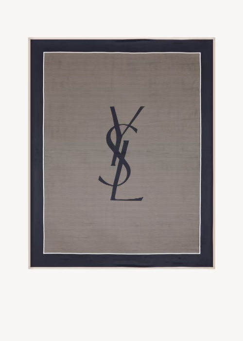 CASSANDRE striped stole in silk charmeuse