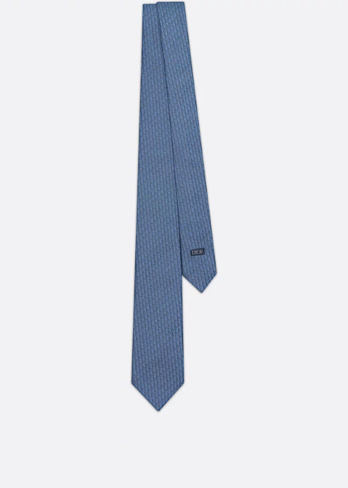 Dior Oblique Tie Blue Silk | DIOR