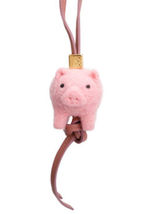 Pig Charm in Felt & Calfskin