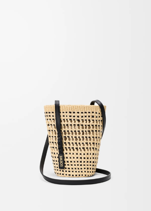 LOEWE Braid Pocket in Iraca Palm and Calfskin 