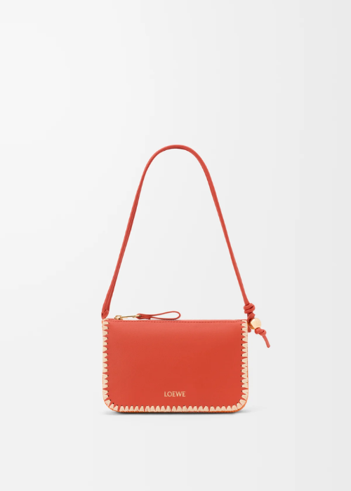 LOEWE Rio Pouch in Classic Calfskin and Raffia 