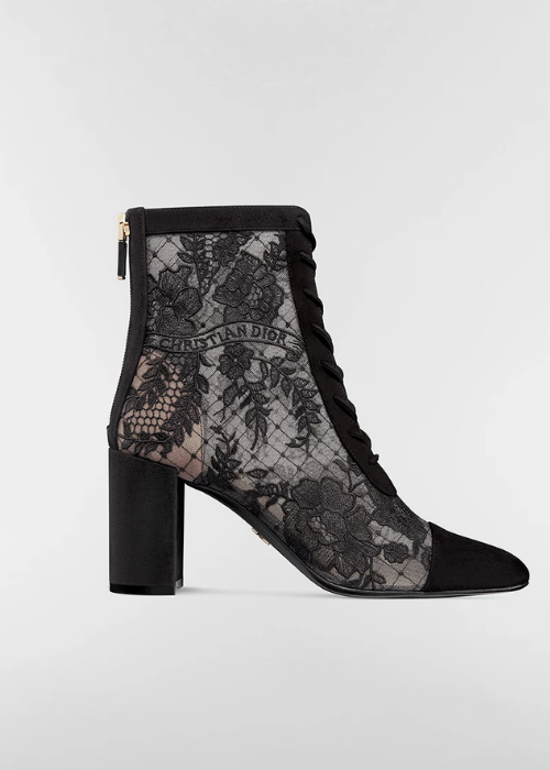 Naughtily-D Heeled Ankle Boot Transparent Mesh 