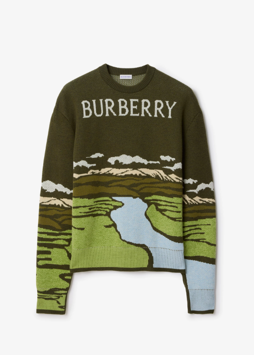 Landscape Wool Blend Sweater in Juniper green
