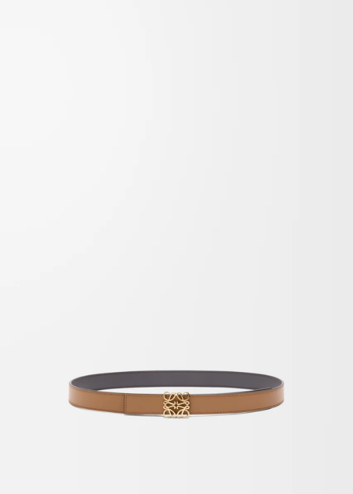 LOEWE Reversible Anagram Bombé Belt in Smooth Calfskin 