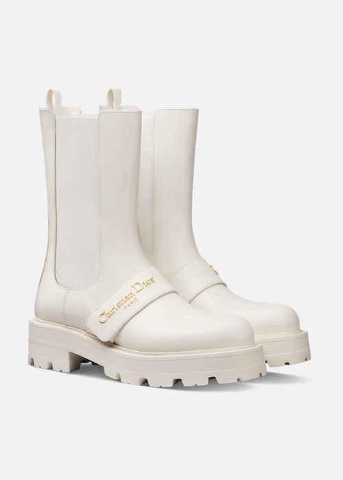Bottine D-Quest Cuir de veau blanc | DIOR