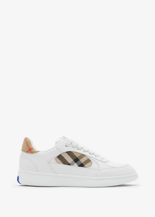 Burberry Check Terrace leather sneakers. 
