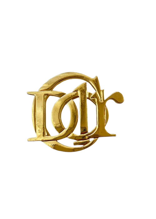 Dior Oblique Gold Brooch