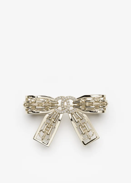 Necklace - Metal & diamantés, gold & crystal 