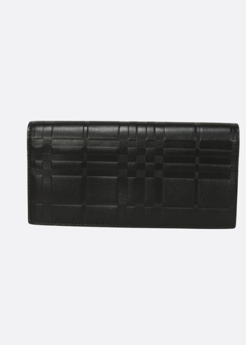 Check and Leather Wallet
