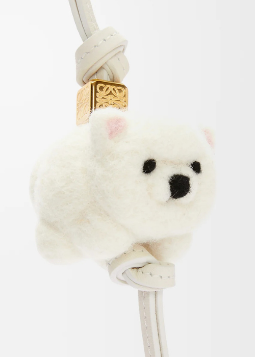 Chow Chow Charm in Felt & Calfskin
