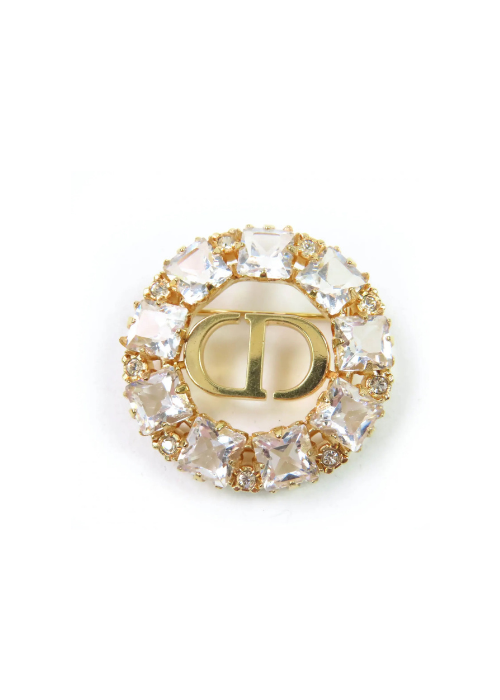 Petit CD Brooch Gold Embellished
