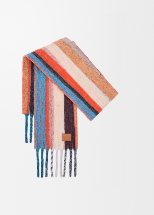 LOEWE Stripe Scarf in Mohair and Wool (Multicolor) 