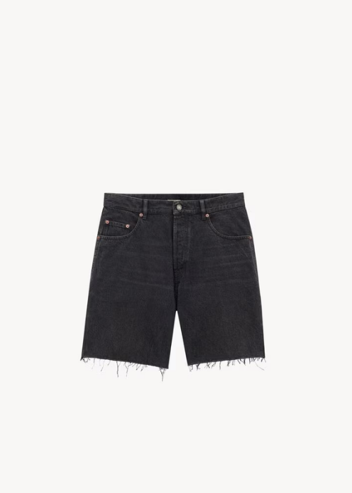 bermuda shorts in black vendôme denim in Black