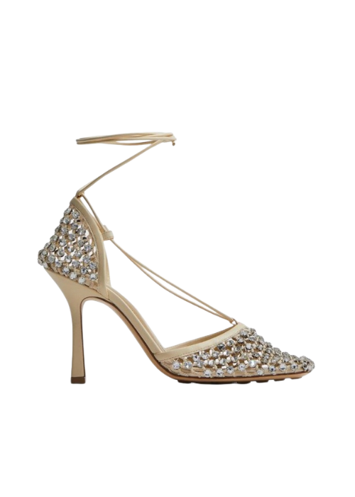 Sparkle Stretch Lace-Up Sandal