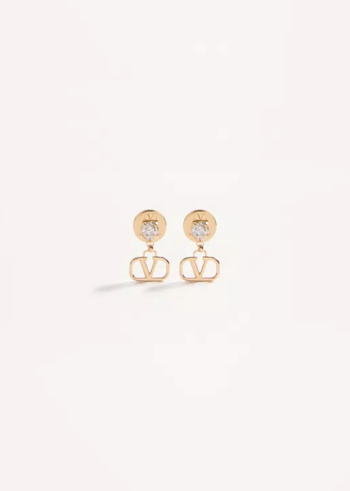 Vlogo Signature Metal And Pearl Earrings 
