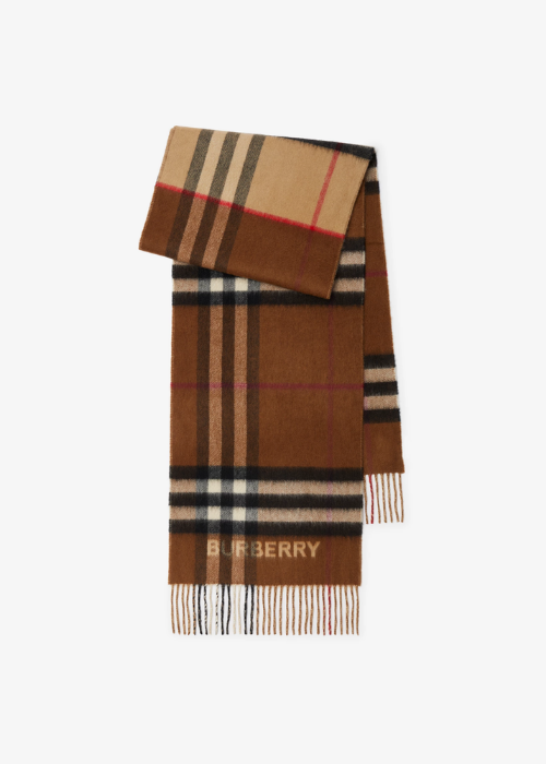  Burberry Contrast Check Cashmere Scarf