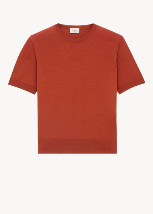 T-shirt sweater in wool in Orange 