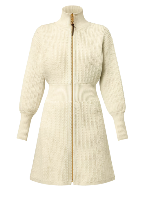 Ribbed Knit Long-Sleeved Dress