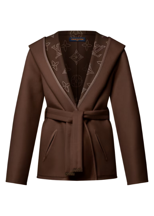 Reversible Short Hooded Wrap Coat