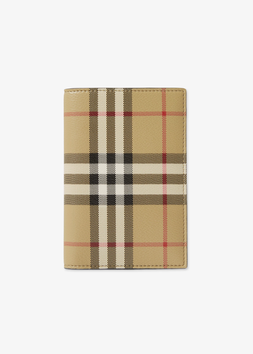 Check Folding Card Case in Archive beige 