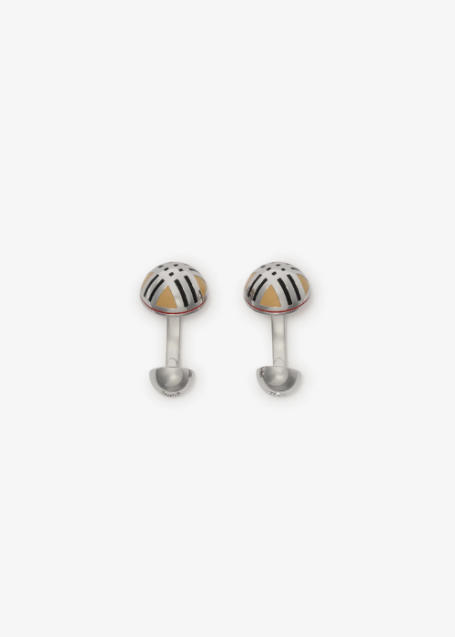 Engraved Check Cufflinks? in Silver - Men