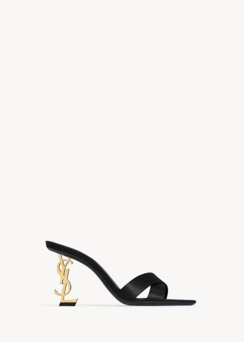 OPYUM mules in satin crepe in Black