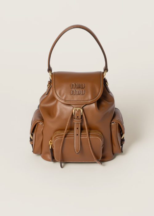 Miu Miu Leather Backpack | Brown