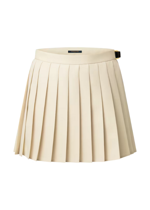 Belt Detail Pleated Mini Skirt