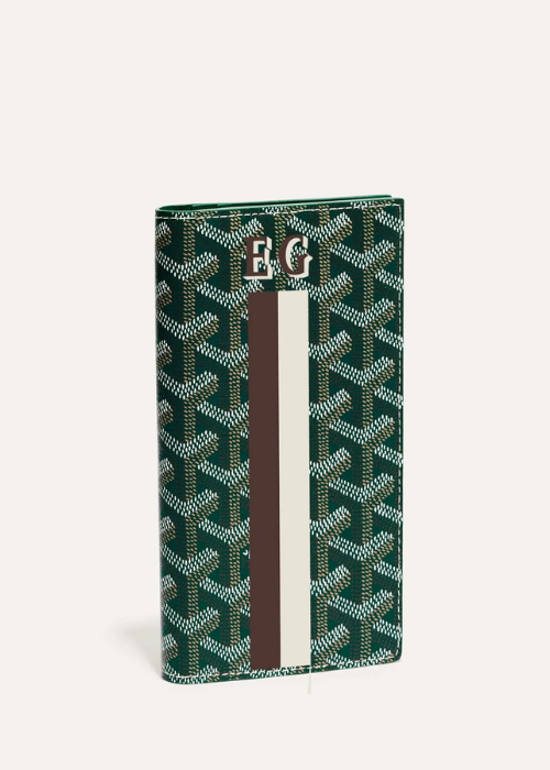 Goyard Saint Roch Wallet in the brand's classic Green Goyardine canvas.
