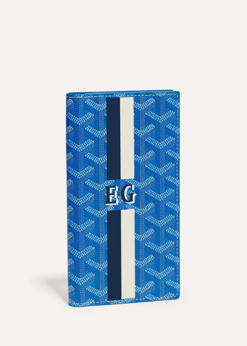  Goyard Saint Roch Wallet in Sky Blue Goyardine canvas