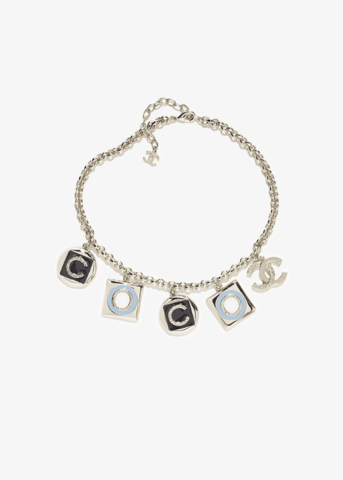 Necklace - Metal & resin, gold & multicolour