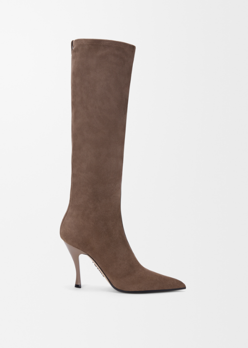 LOEWE New Comic Knee-High Boot in Stretch Lambskin and Suede