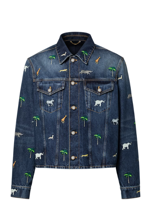 LV x The Darjeeling Limited Embroidered Long-Sleeved Denim Shirt