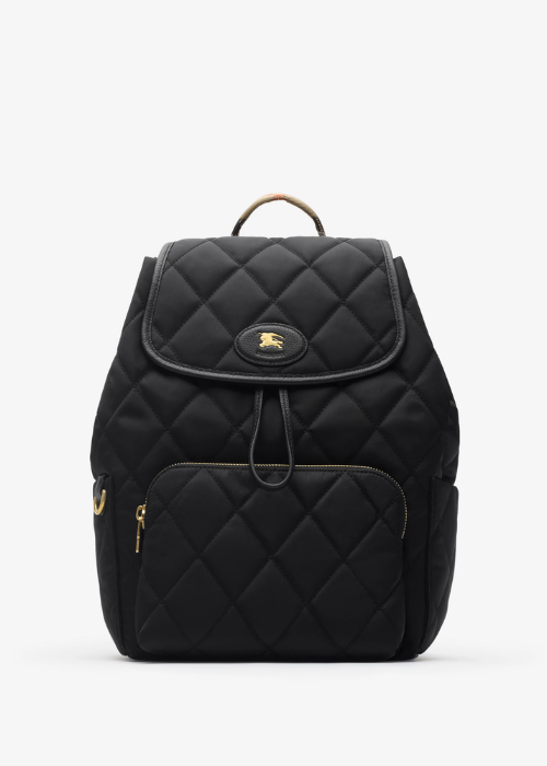 black Burberry Quilted Horseshoe