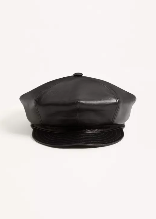 Valentino Garavani Vlogo Signature Leather Cap
