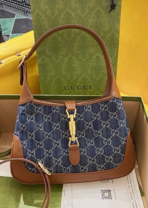 Gucci Jackie 1961 GG Denim Small Shoulder Bag
